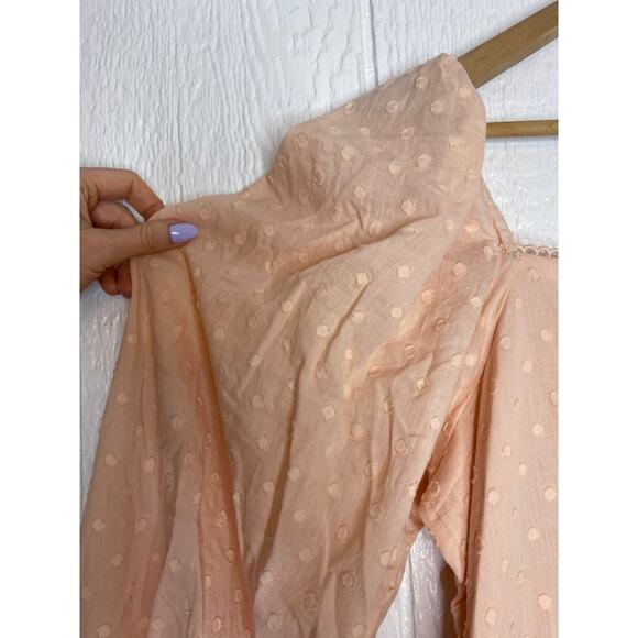 WE ARE KINDRED 'Isabella' Pink Cotton Swiss Dot Bustier Midi Dress US 8 - Picture 5 of 9